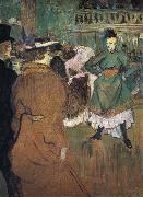 Henri  Toulouse-Lautrec Le Depart du Qua drille au Moulin Rouge oil